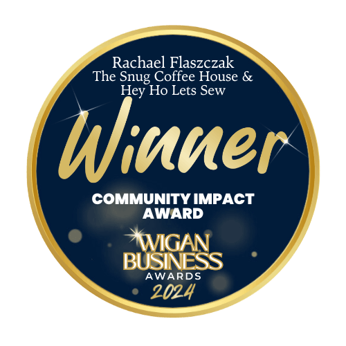 Wigan Business Award Winners digital badge for Community Impact 2024
